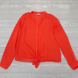 3/$20 Worthington orange sheer blouse size m